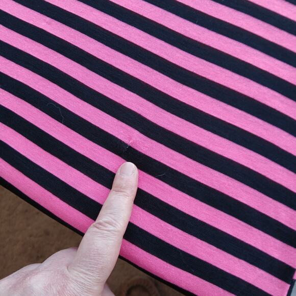 Just Love Hot Pink & Black striped T-shirt Dress 2X repaired comfy retro 90s - Picture 12 of 16